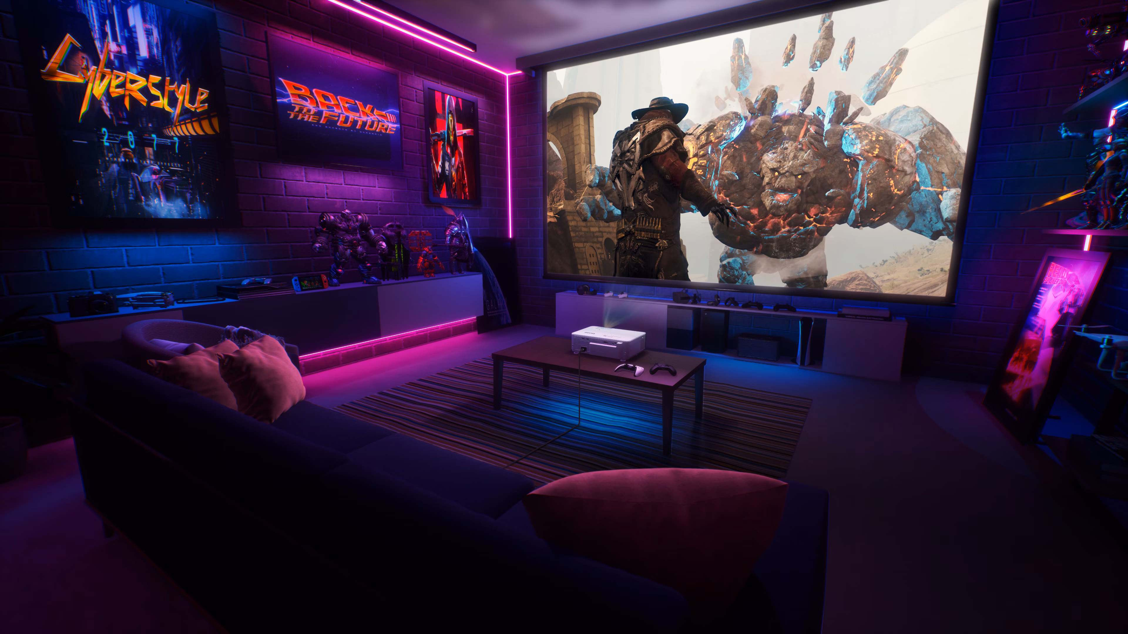 High-end smart gaming room setup